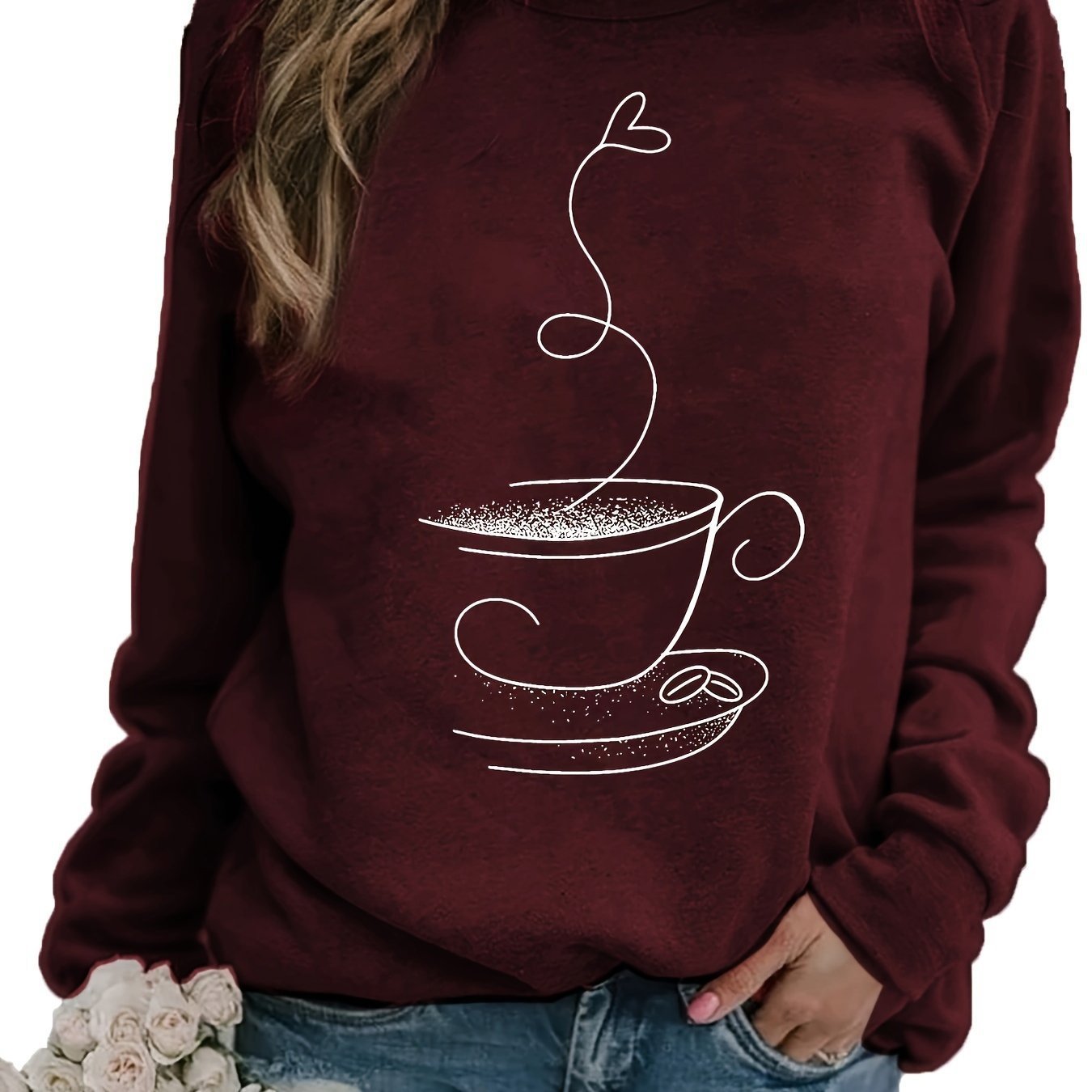 Women's Dynamic Graphic Print Crew Neck Sweater