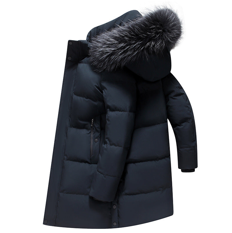 Mid-length Warm Cold-resistant Hooded Jacket