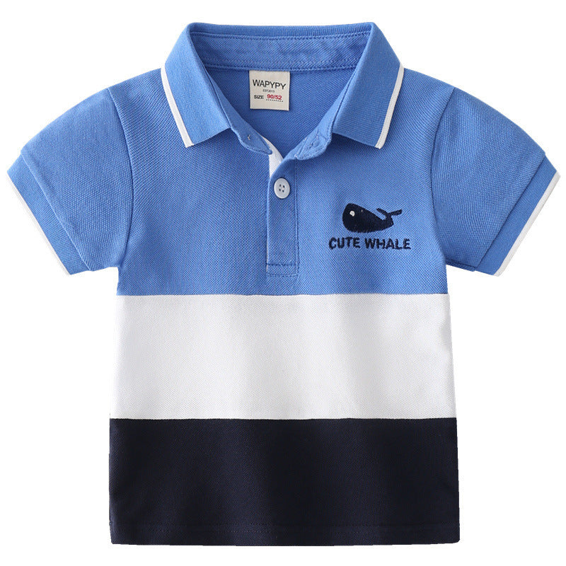 Lapel Clothing Boys Embroidered Shirts