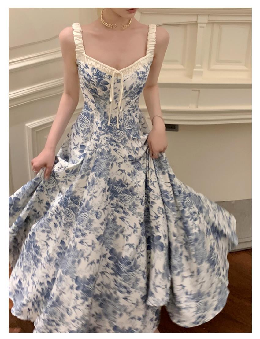 Retro Women Sleeveless  Floral Dress