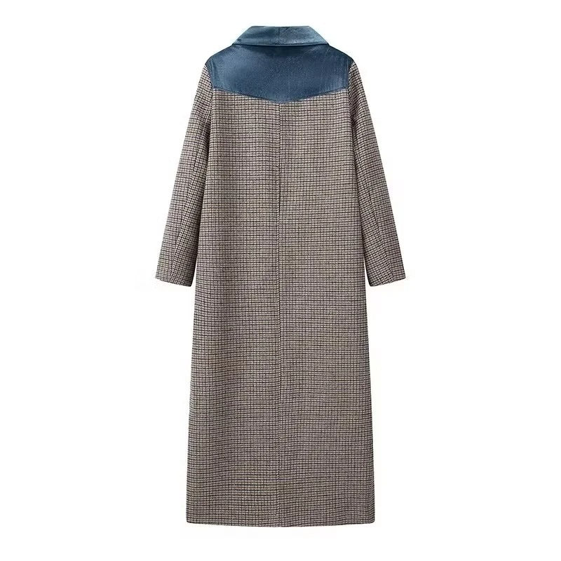 Women's Plaid Woolen Coat