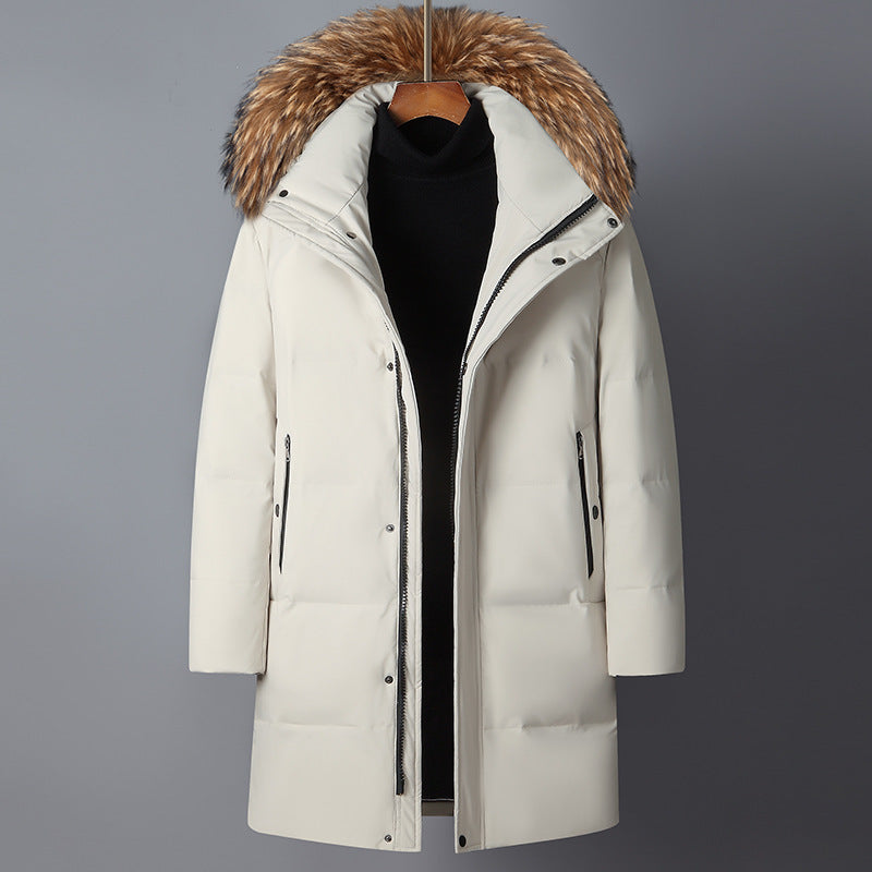 Mid-length Warm Cold-resistant Hooded Jacket