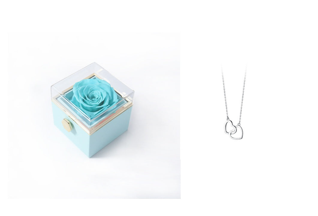 Rotating Eternity Rose Jewelry Box 2 in 1