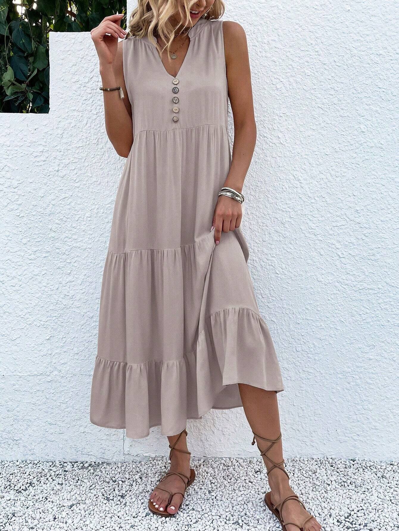 Detail Ruffle Hem Dress