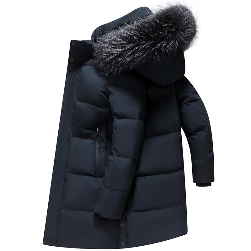 Mid-length Warm Cold-resistant Hooded Jacket