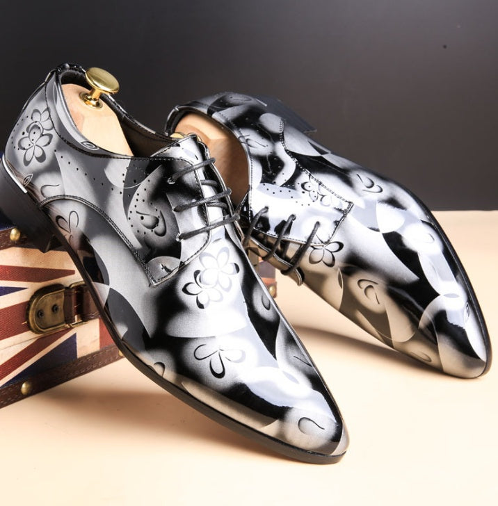 Men's bright leather dress shoes