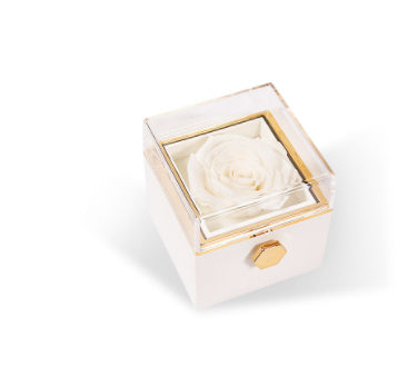 Rotating Eternity Rose Jewelry Box 2 in 1