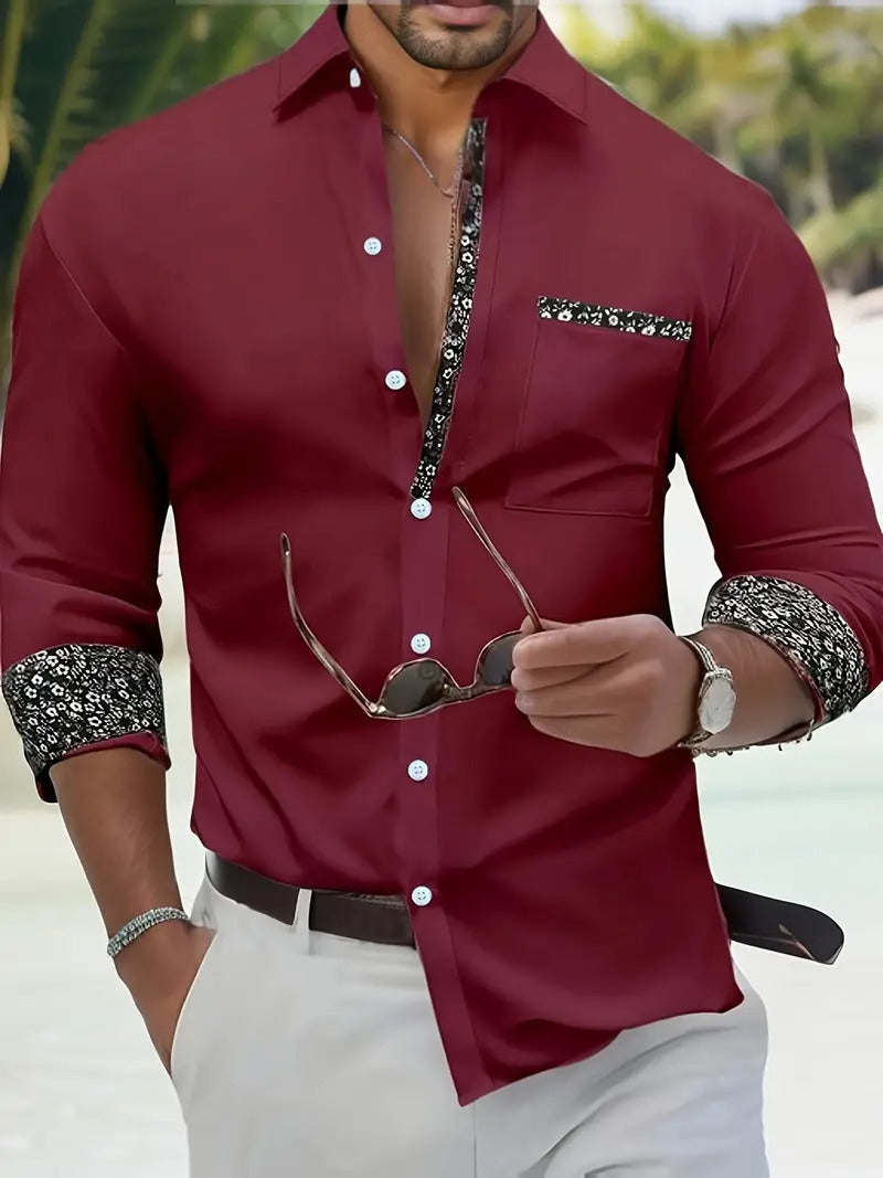 Men's Long Sleeve Shirt Fashion Loose Breathable