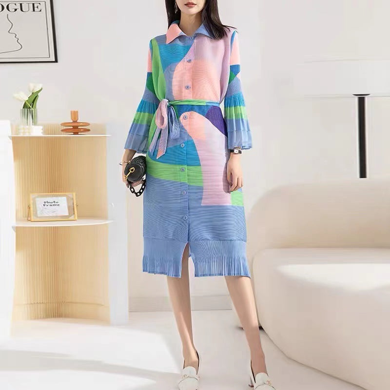 Retro Pleated Dress