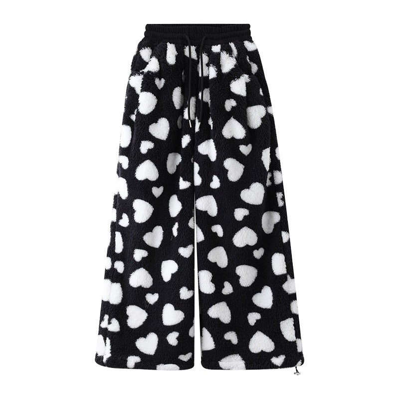 Polka Heart Dot Casual Jogger Pants