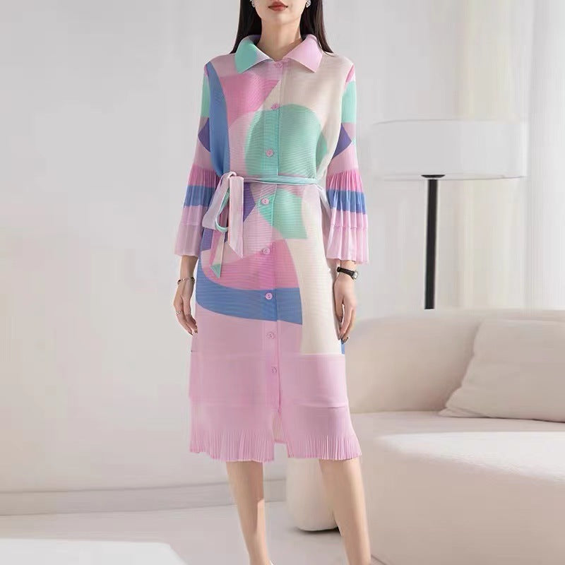 Retro Pleated Dress