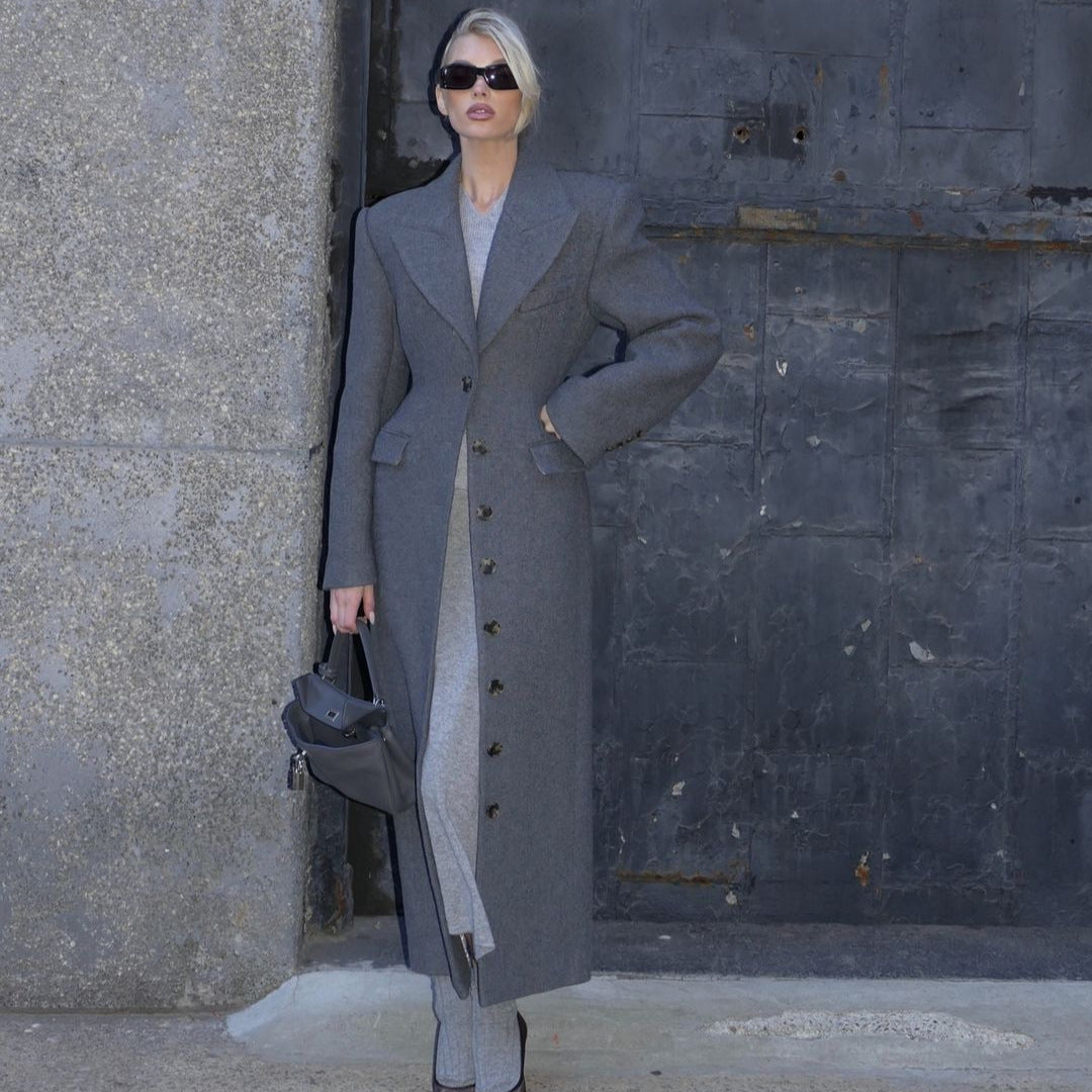 Premium Double-breasted Button Coat