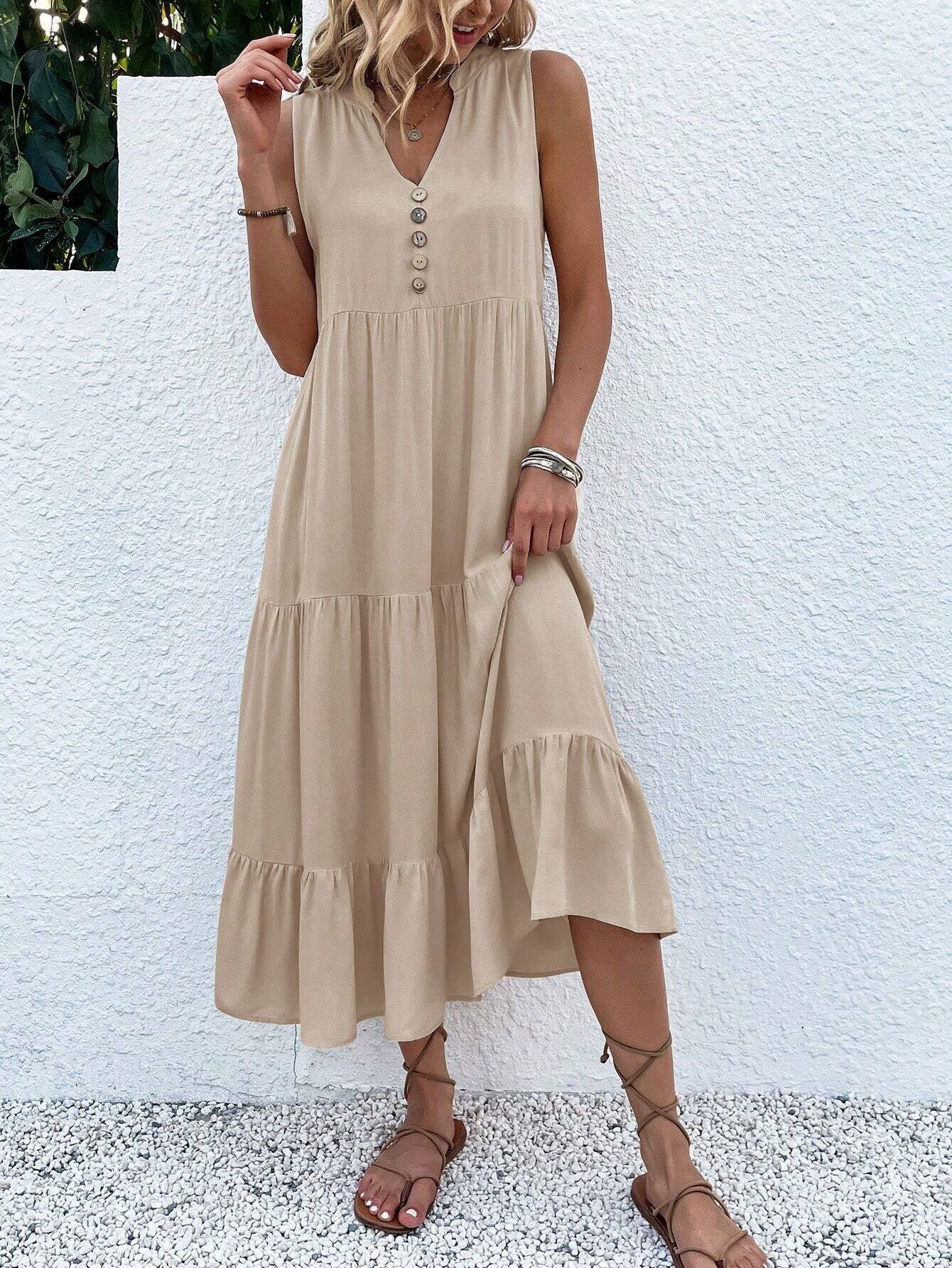 Detail Ruffle Hem Dress