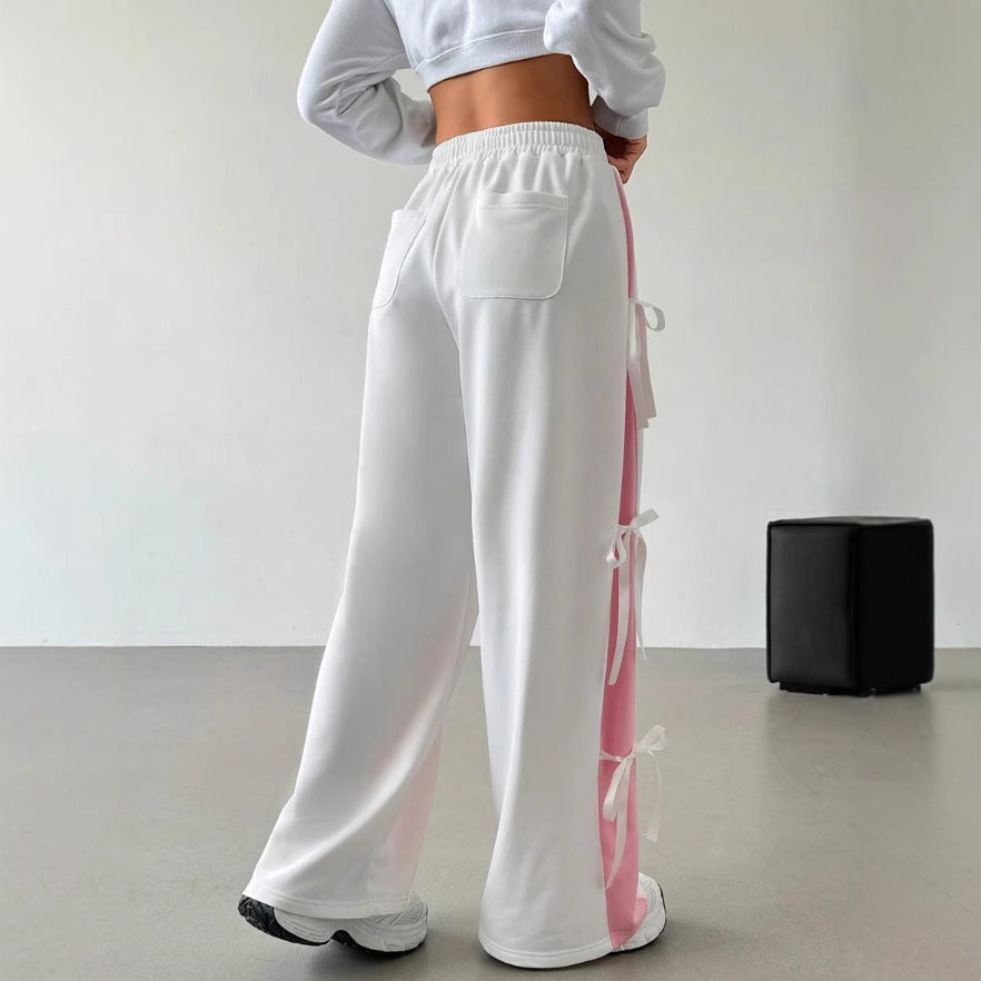 Contrast Color Straight-leg