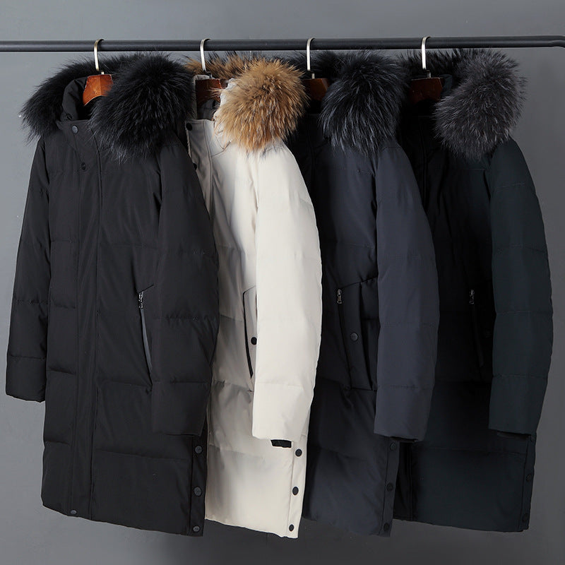 Mid-length Warm Cold-resistant Hooded Jacket