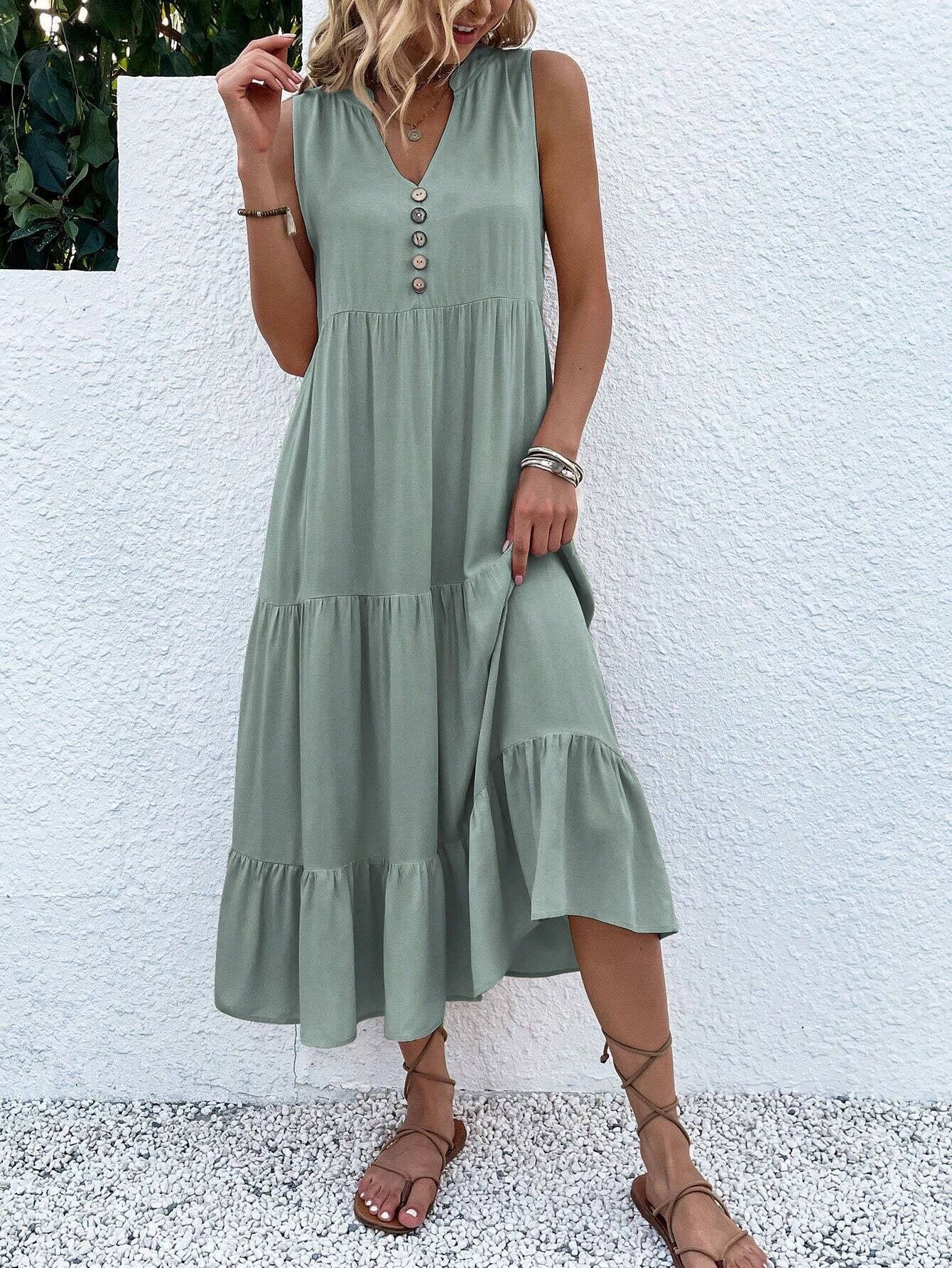 Detail Ruffle Hem Dress