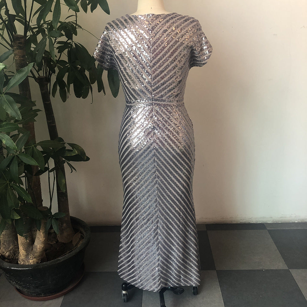 African Hot Style Twill Sequin Dress