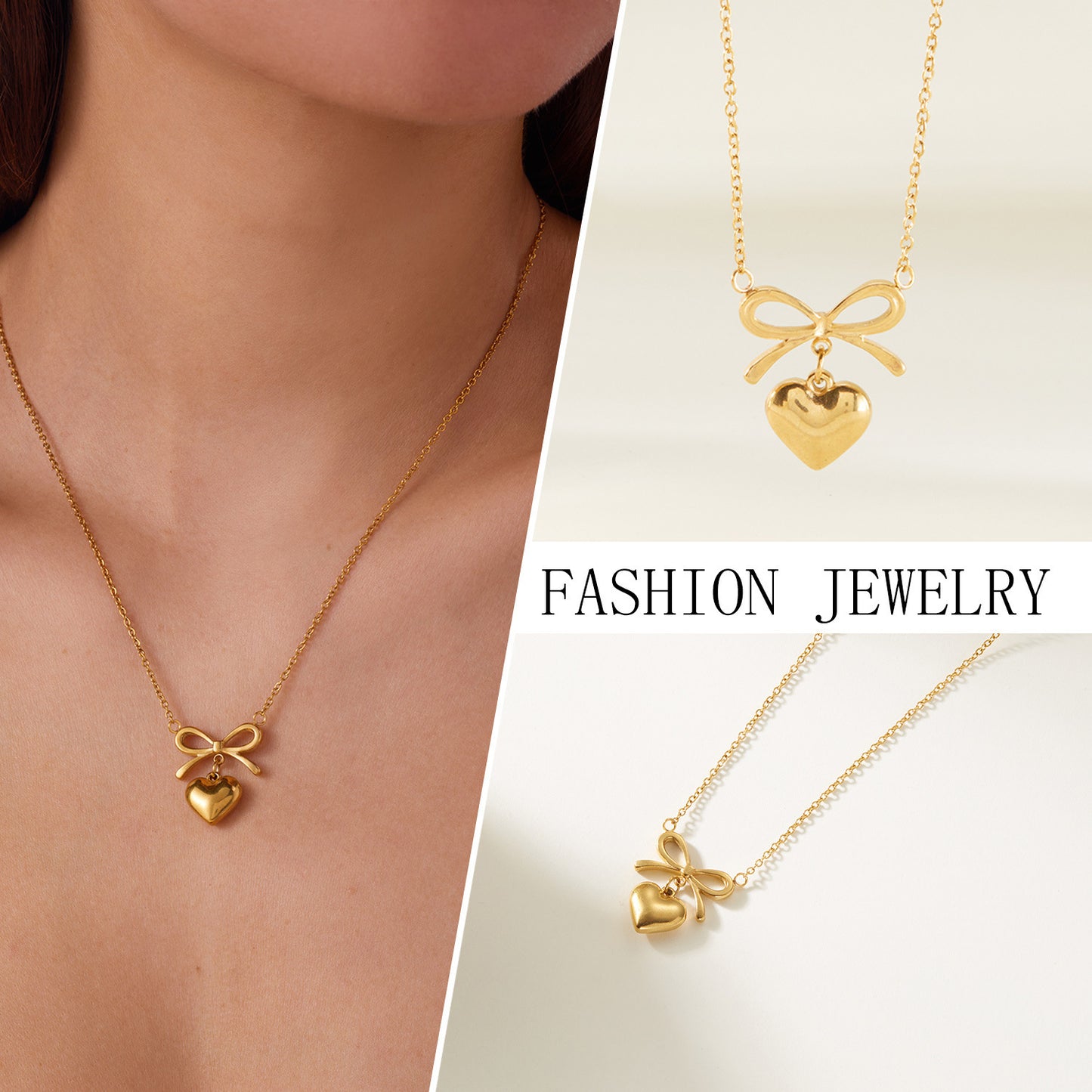 Bowheart Love Stainless Steel Necklace