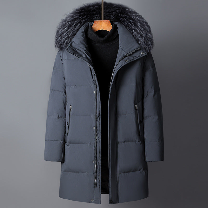 Mid-length Warm Cold-resistant Hooded Jacket