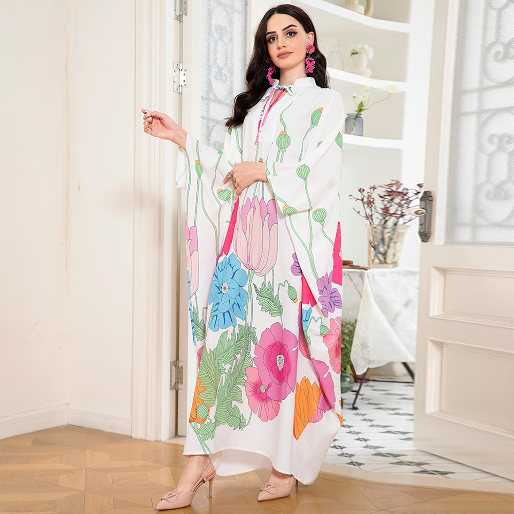 Holiday Style Raglan Sleeve Long Dresses