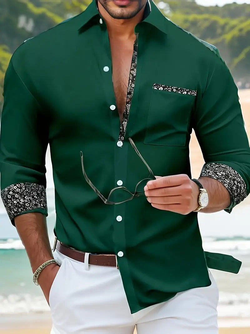 Men's Long Sleeve Shirt Fashion Loose Breathable