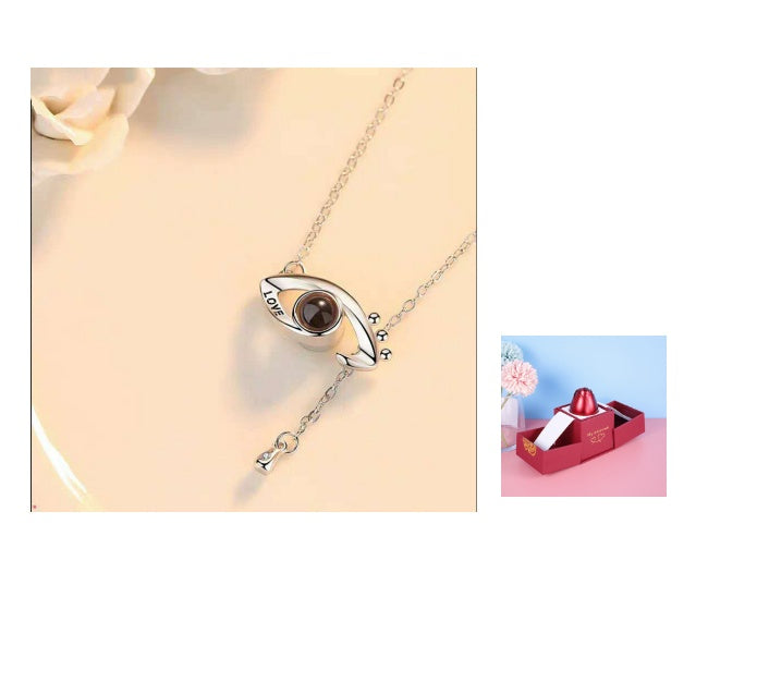Metal Rose Jewelry Gift Box Necklace