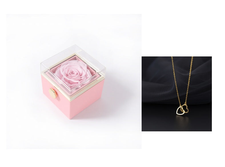 Rotating Eternity Rose Jewelry Box 2 in 1