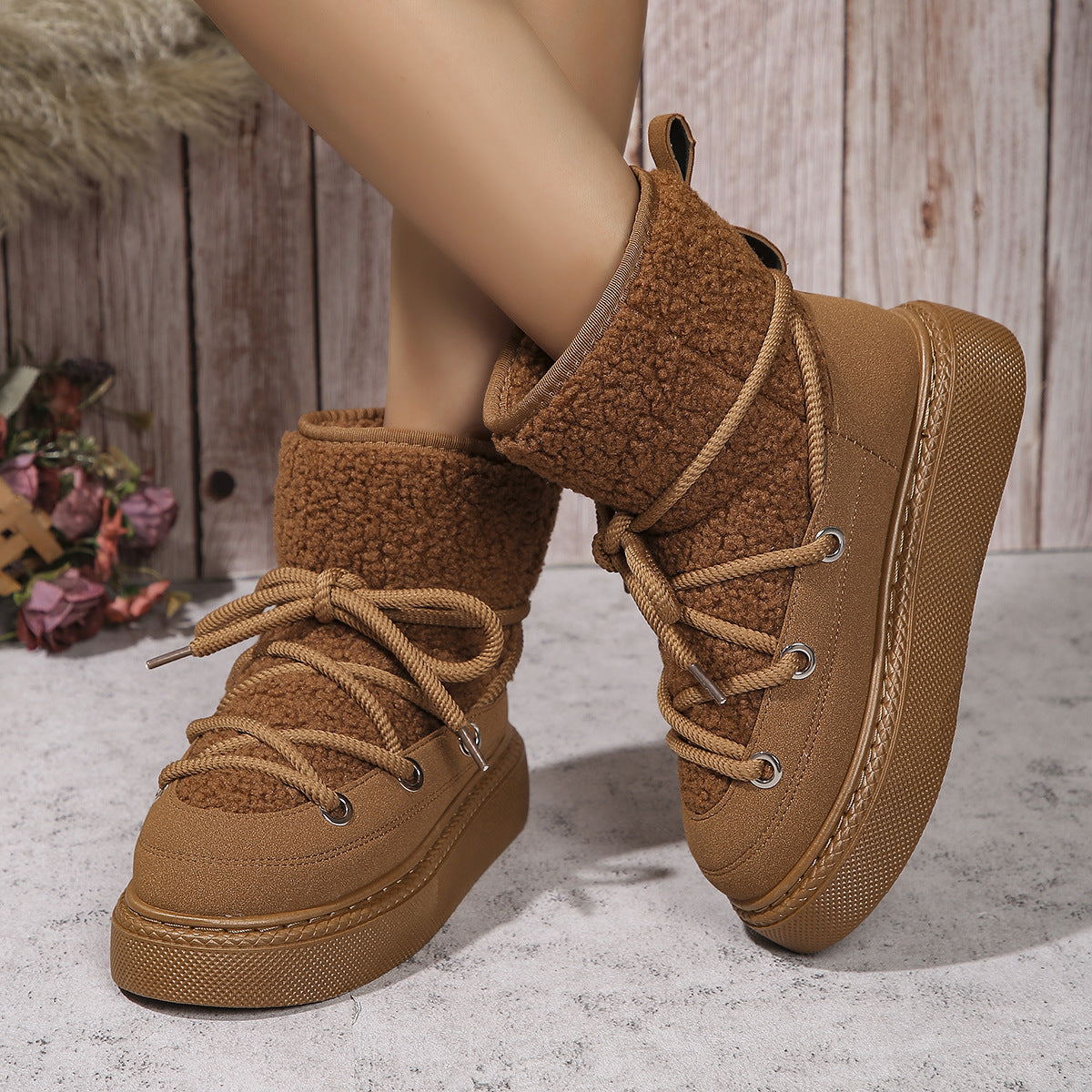 Thick-Soled Cotton Snow Boots