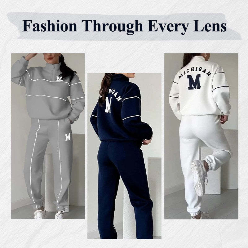 Women's 2 Piece Hoodless Pullover Sweatshirt