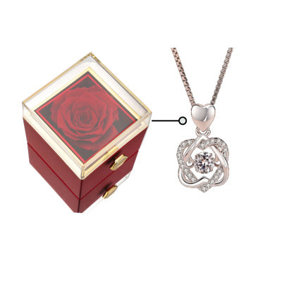 Rotating Eternity Rose Jewelry Box 2 in 1