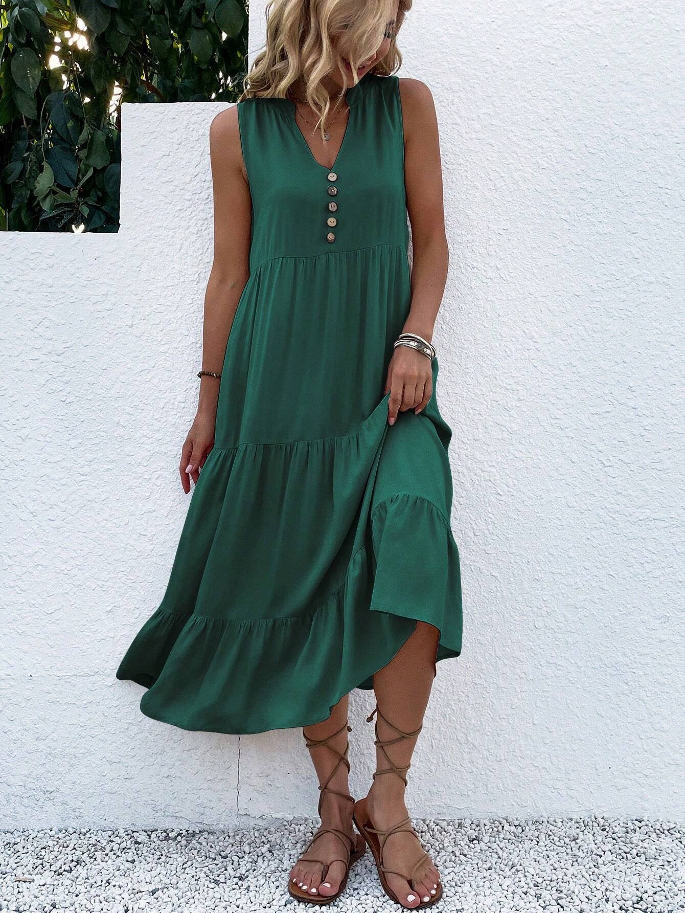 Detail Ruffle Hem Dress