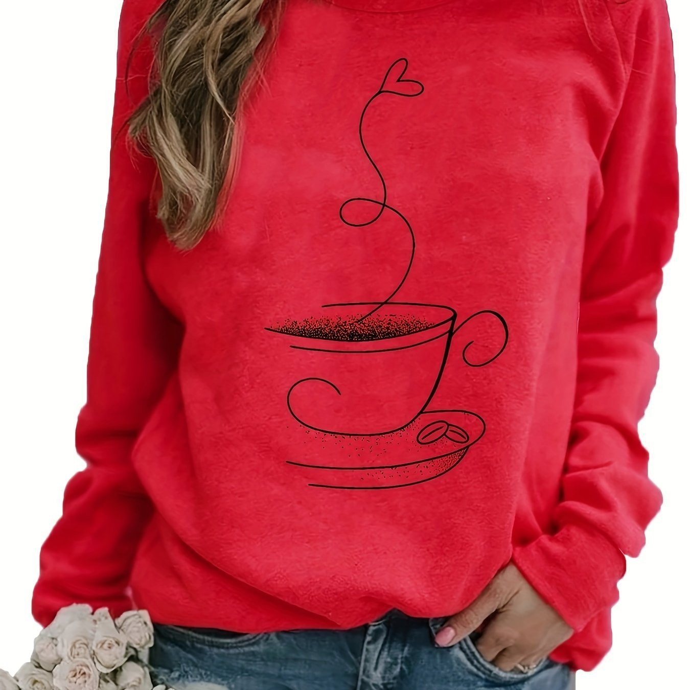 Women's Dynamic Graphic Print Crew Neck Sweater