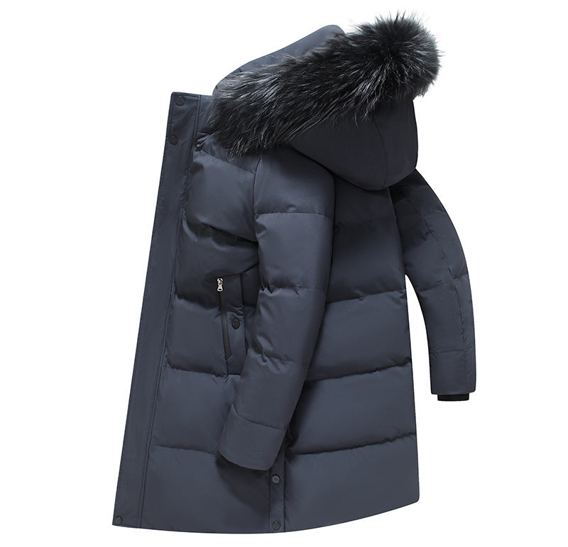 Mid-length Warm Cold-resistant Hooded Jacket
