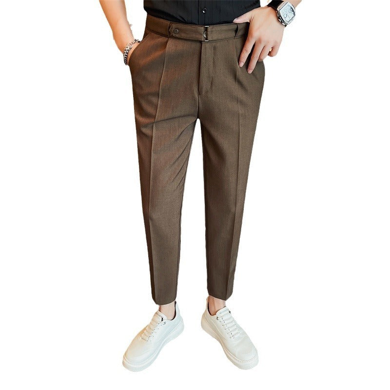 Men's Solid Color Casual Cropped Pants