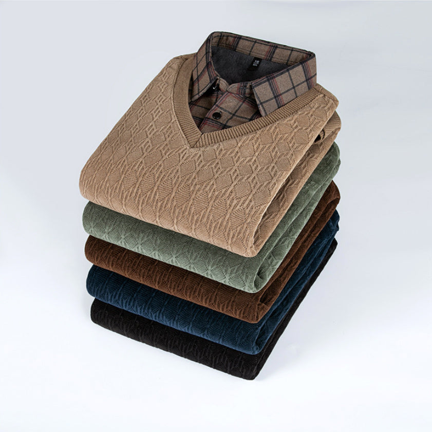 Men's Fleece-lining Sweater