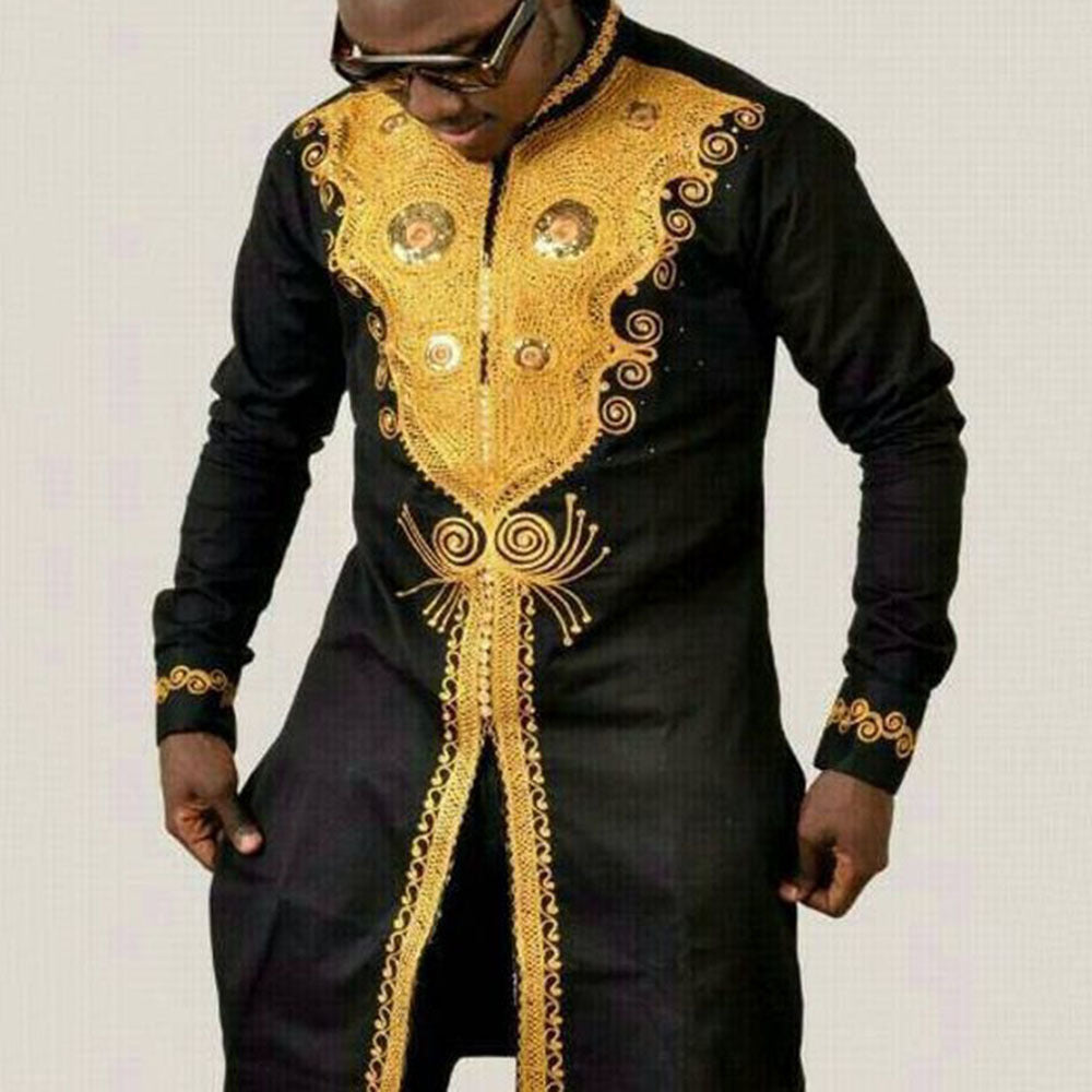 African-style Men's Suit Stand-up Collar