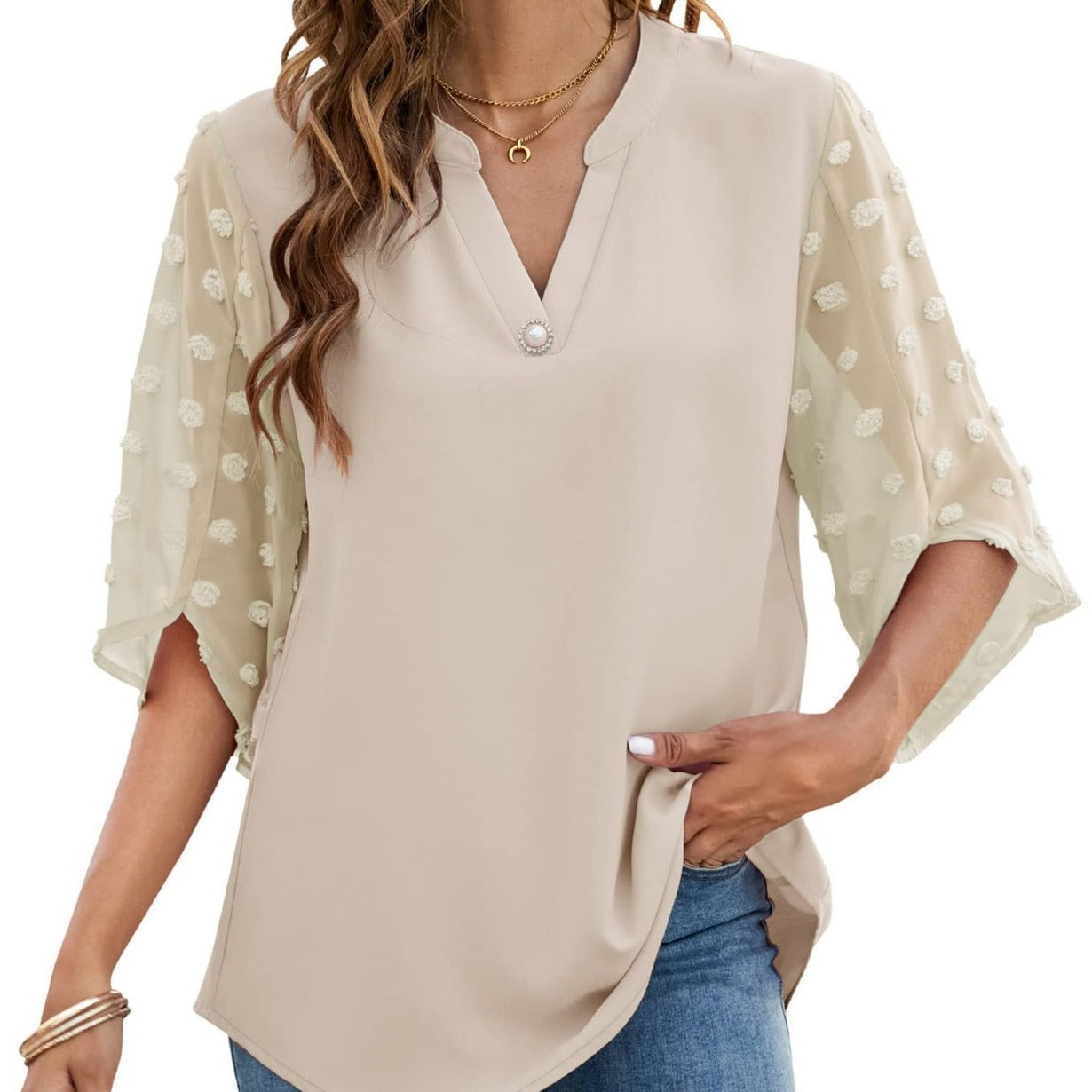Casual Loose V-neck Shirt