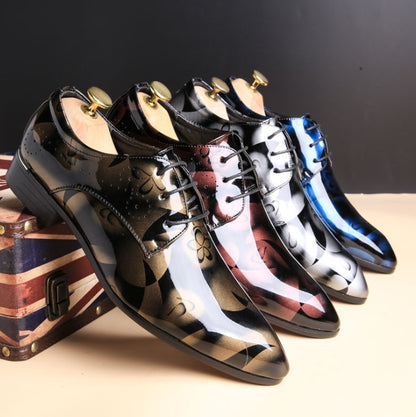 Men's bright leather dress shoes