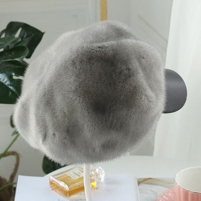 Women's Winter Mink Fur Fashion All-matching Beret