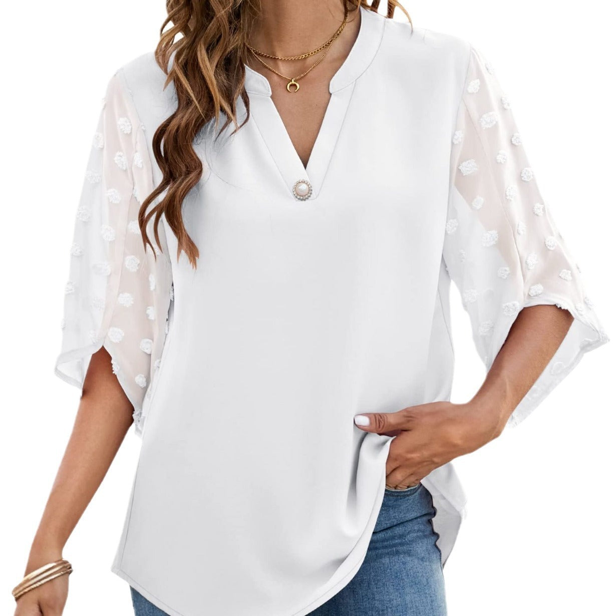 Casual Loose V-neck Shirt