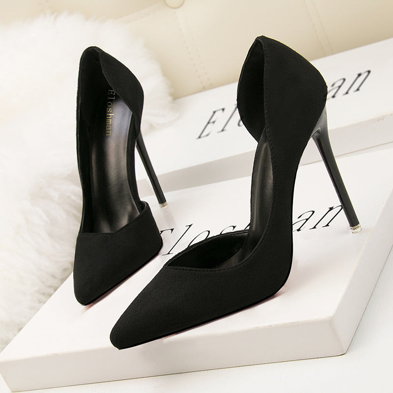 Women's Low-cut Pointed-toe Side Shoes