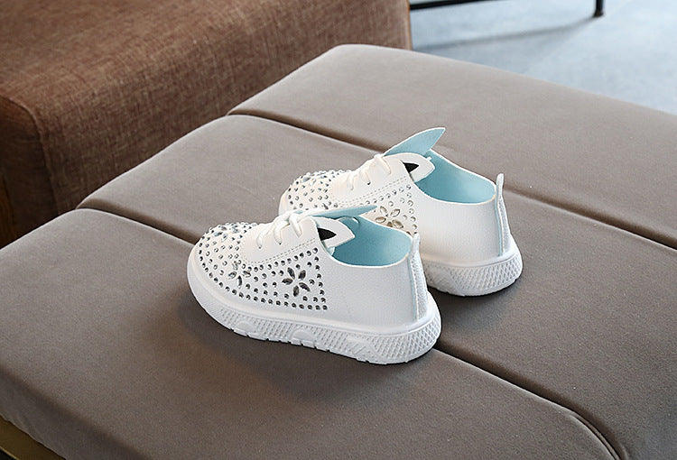 Girls' Leather Diamond Princess Shoes