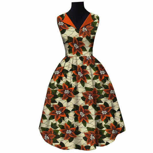 African Cotton Batik Dress