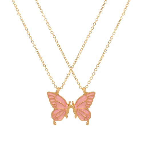 2pcs Butterfly Necklace Chain Pendant