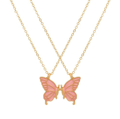 2pcs Butterfly Necklace Chain Pendant