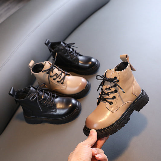 Children's Leather Lace Up Martin Boots