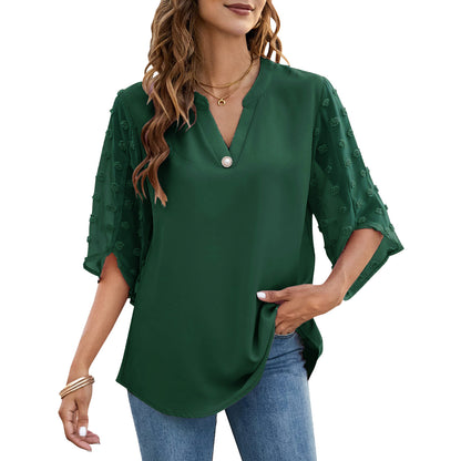 Casual Loose V-neck Shirt