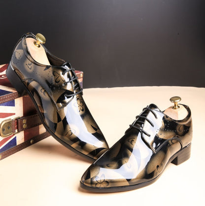 Men's bright leather dress shoes