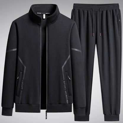 Two-piece Set Fleece-lined Men's Leisure Sports Suit