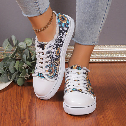 Versatile Flat Bottomed Lace Up Canvas Shoes